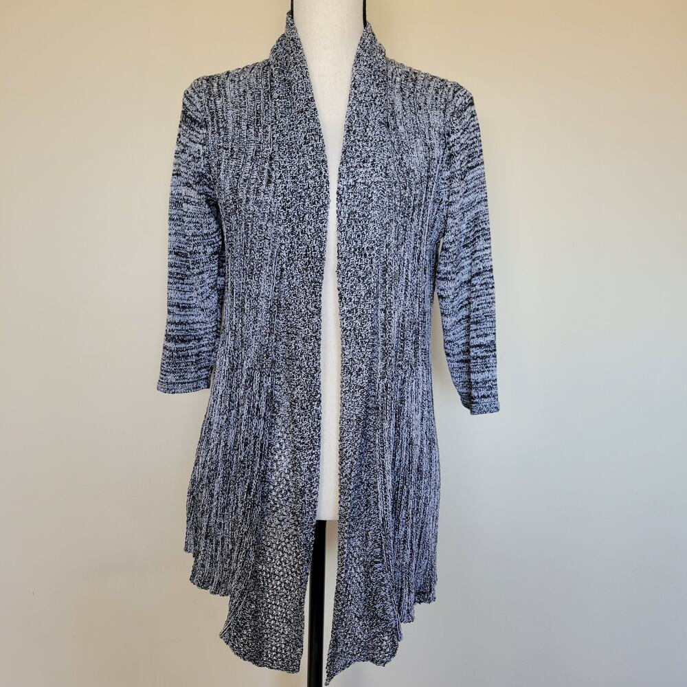 Belldini 2X Loose Knit Open Front Cardigan Duster Jacket Sweater Gray